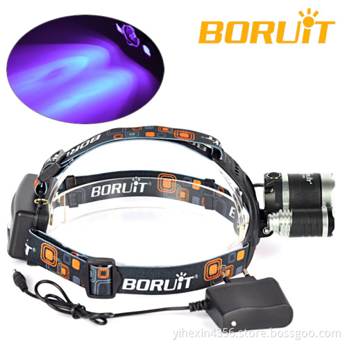Boruit RJ-3000 High Powerful Purple Light LED Hunting Headlamp
